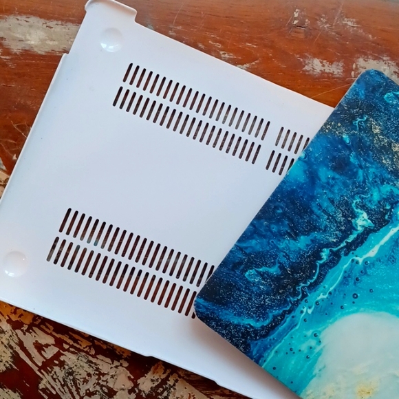 APPLE Mac Book 13" unbranded laptop lap top hard cover (water crystals marble) - Picture 3 of 4